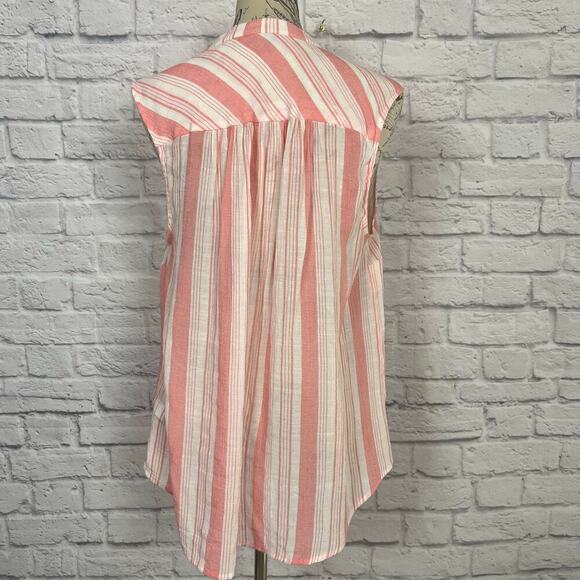 Torrid Coral Pink Striped Tank Blouse - Plus Size 1 - Picture 5 of 6